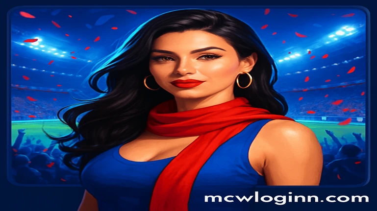 একজন স্টাইলিশ নারী ক্রীড়া-ভক্ত ট্যাটুসহ একটি ভিড়ভরা স্টেডিয়ামে উল্লাস করছেন; তাঁর ছবি একটি স্মার্টফোনে ফ্রেম করা, mcw login অ্যাপ ব্যবহারের মাধ্যমে খেলার মুহূর্তে সরাসরি অংশ নেওয়ার গভীর অংশগ্রহণ-অনুভূতি বোঝায়।